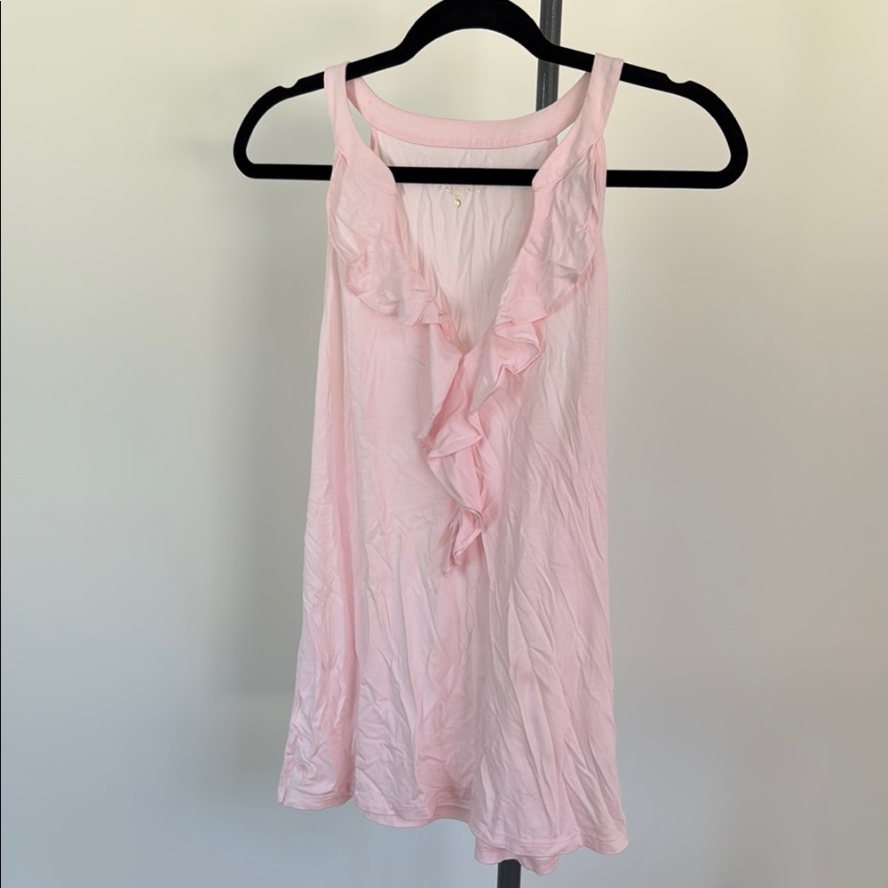 Lilly Pulitzer Pink Ruffled Camisole Sleeveless Top